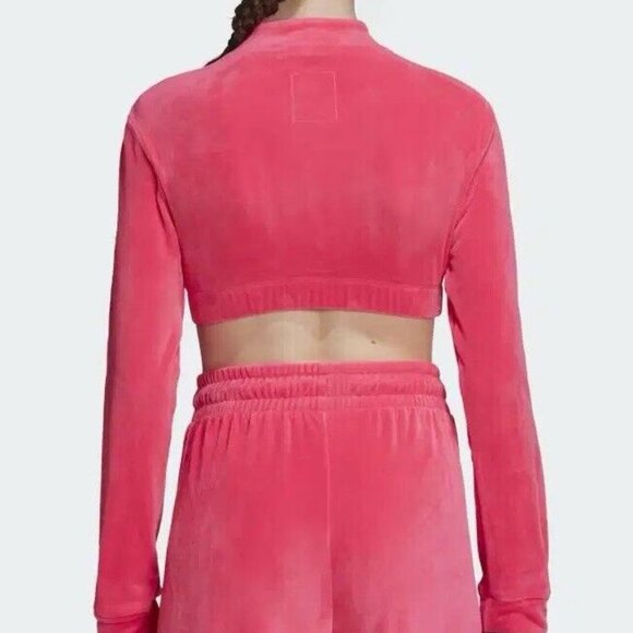 Adidas Originals x Jeremy Scott Women's Cropped Track Top, Size M Solar Pink - Picture 3 of 10